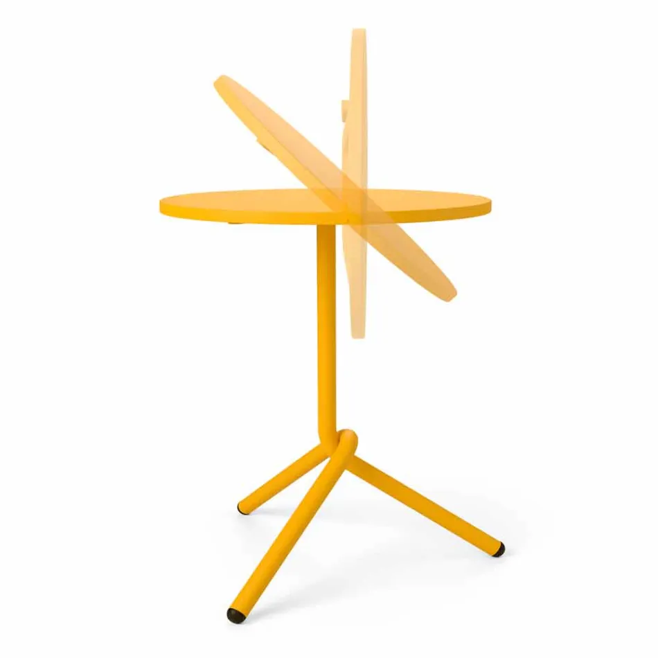 Mesa redonda de metal y chapa para exteriores Made in Italy - Alberic Viadurini