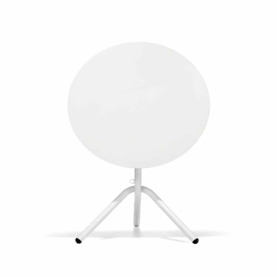 Mesa redonda de metal y chapa para exteriores Made in Italy - Alberic Viadurini