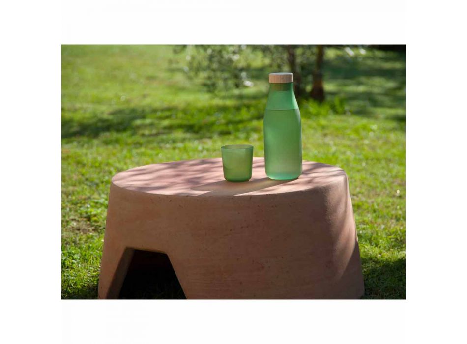 Mesa de centro redonda de terracota para exterior Made in Italy - Degolino Viadurini