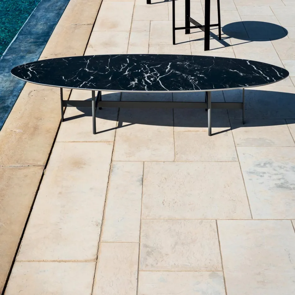 Mesita Exterior Estructura Acero Made in Italy - Begin by Myyour Viadurini