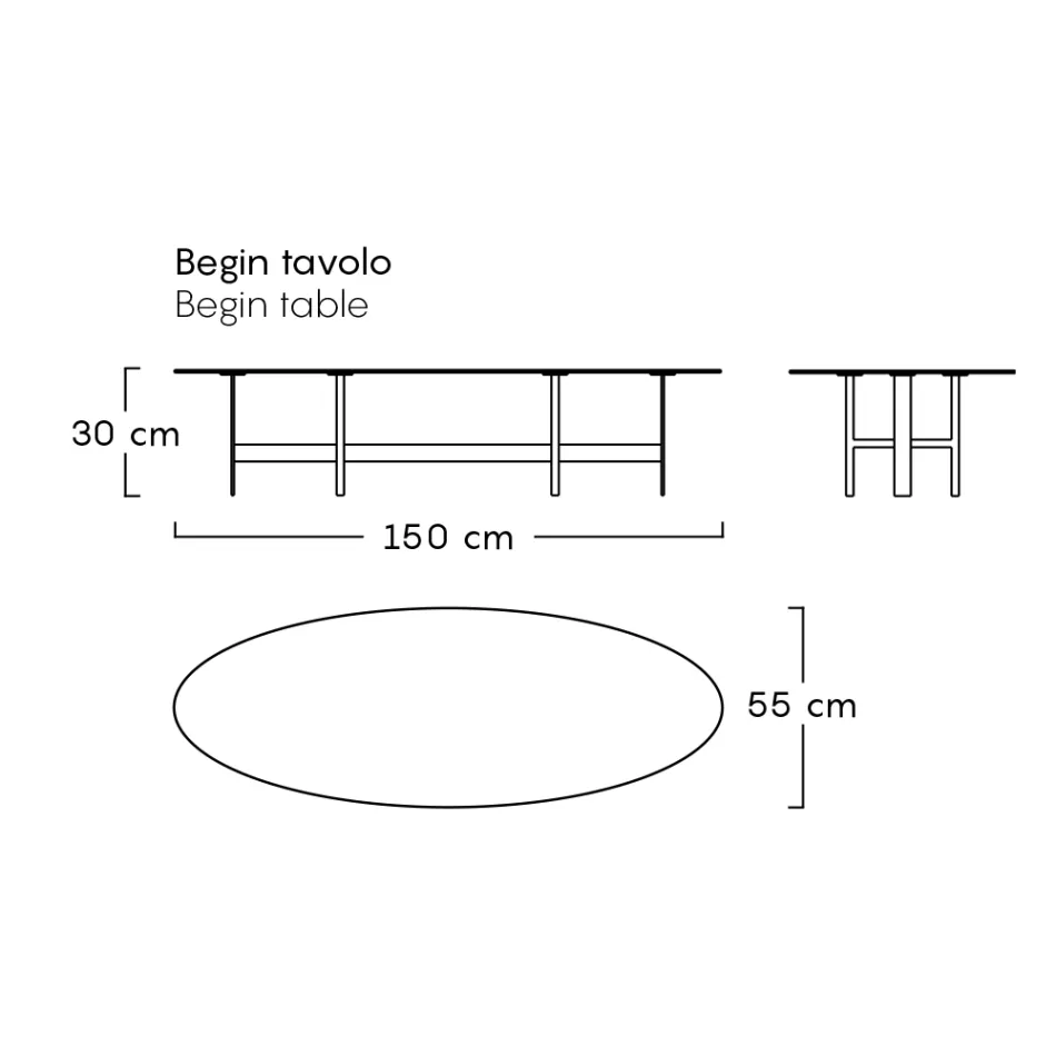 Mesita Exterior Estructura Acero Made in Italy - Begin by Myyour Viadurini