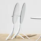 Mesa de centro de exterior redonda reclinable con 3 patas en aluminio 2 colores - Filomena Viadurini