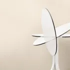 Mesa de centro de exterior redonda reclinable con 3 patas en aluminio 2 colores - Filomena Viadurini