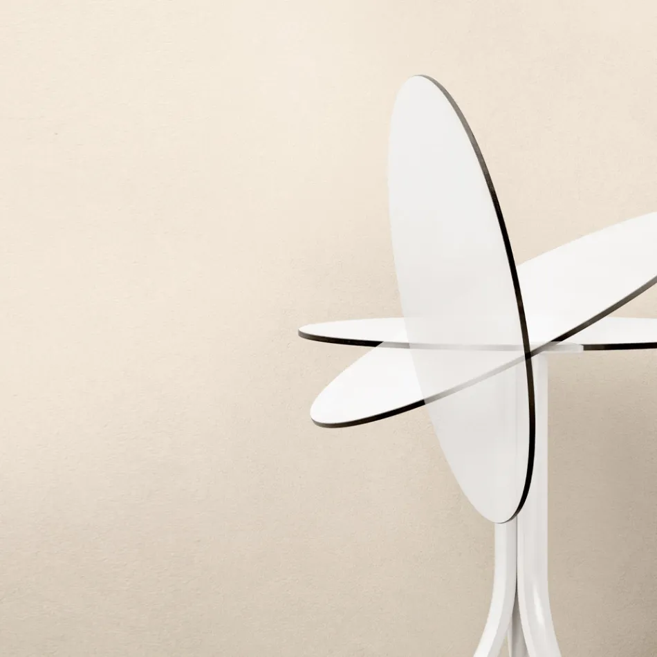 Mesa de centro de exterior redonda reclinable con 3 patas en aluminio 2 colores - Filomena Viadurini