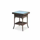 Coffee Garden 56x56 cm de polietileno tejido a mano Chad Viadurini