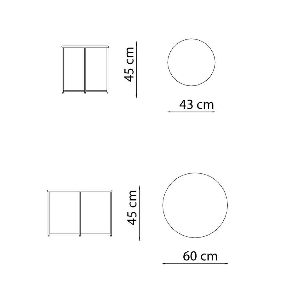 Mesa de centro de jardín en acero galvanizado de varios tamaños Made in Italy - Brienne Viadurini