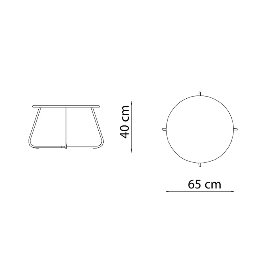 Mesa de centro de jardín en acero galvanizado Made in Italy - Brienne Viadurini