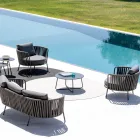 Mesa de centro de jardín en acero galvanizado Made in Italy - Brienne Viadurini