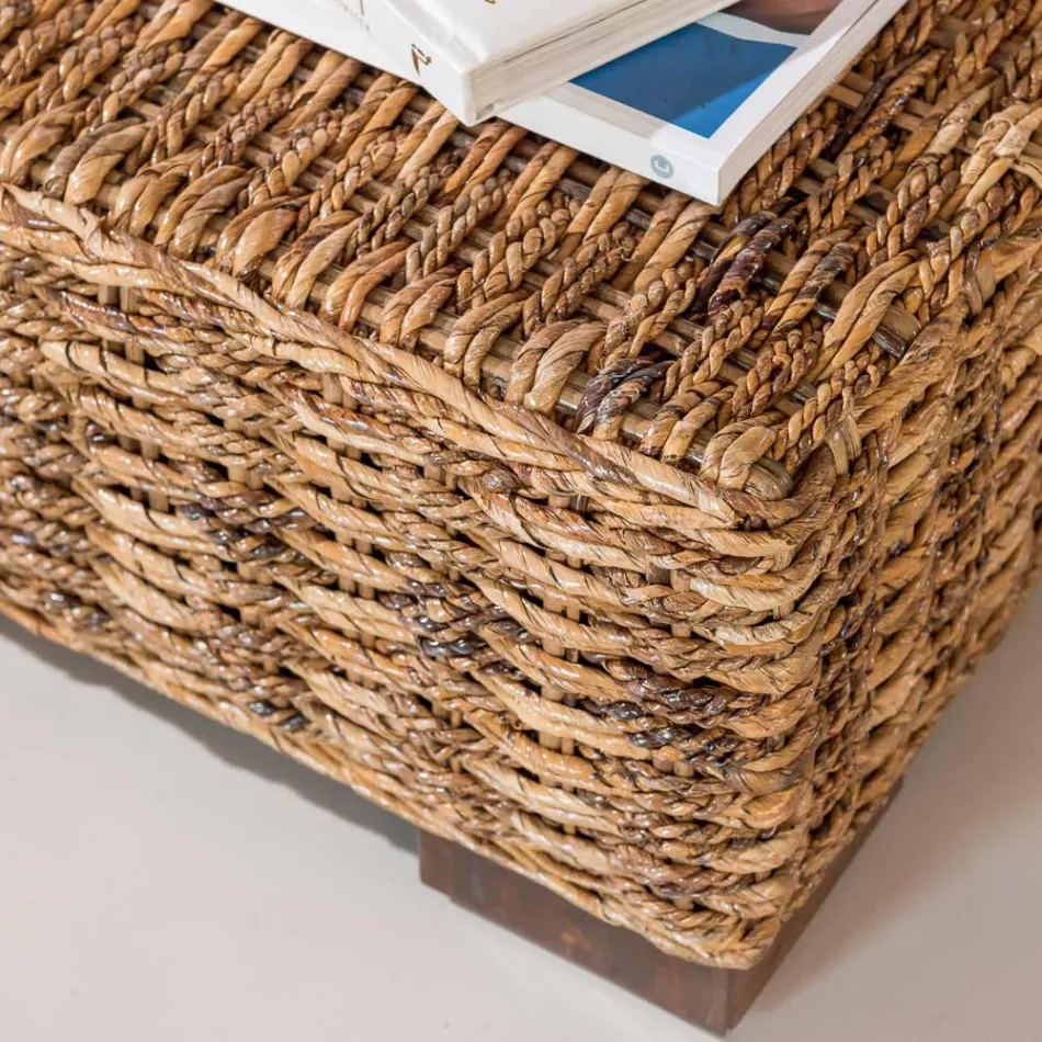 Mesa de centro de jardín en fibra de abacá natural - Lagertha Viadurini