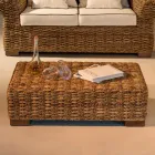 Mesa de centro de jardín en fibra de abacá natural - Lagertha Viadurini