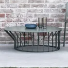 Mesa de centro de jardín en Hpl y metal pintado Made in Italy - Guerrino Viadurini