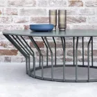 Mesa de centro de jardín en Hpl y metal pintado Made in Italy - Guerrino Viadurini