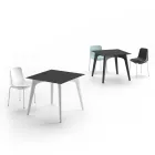 Mesa de centro de jardín en HPL y polietileno Made in Italy - Rizia Viadurini