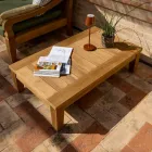 Mesa de centro de jardín en madera de teca natural - Artes Viadurini