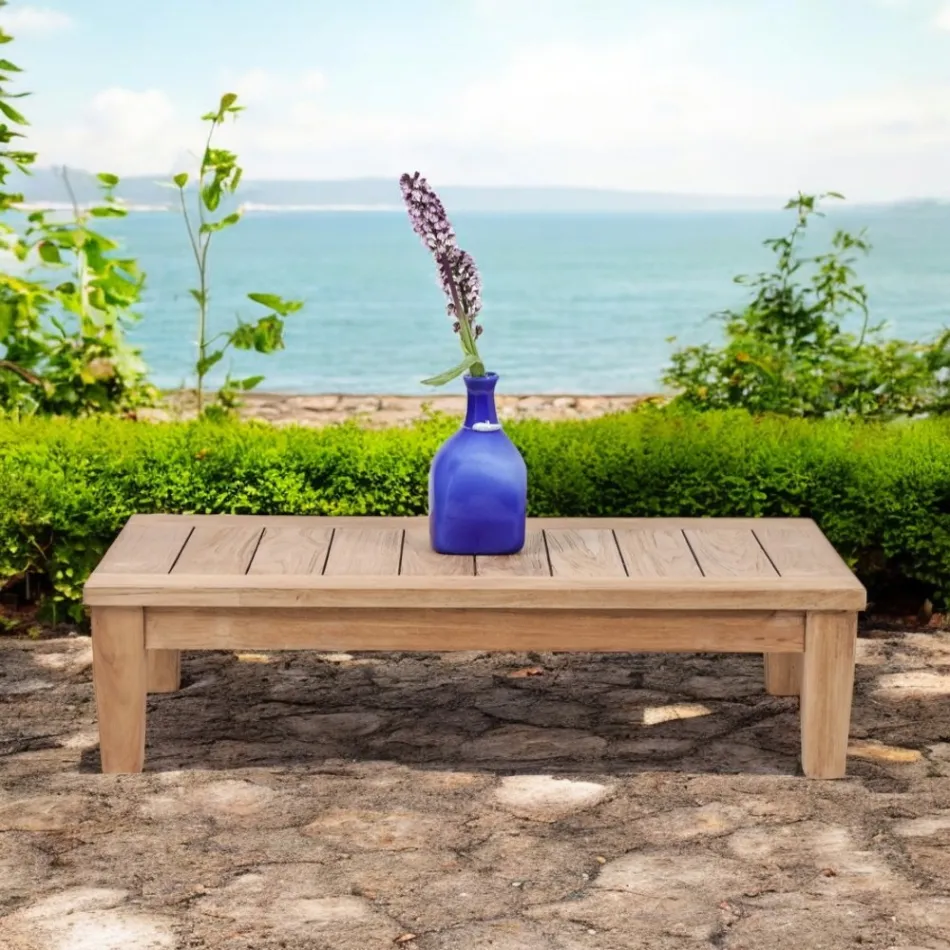 Mesa de centro de jardín en madera de teca natural - Artes Viadurini