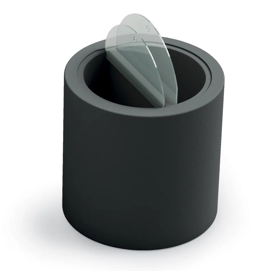 Mesita de jardín en polietileno con contenedor Made in Italy - Stracco Viadurini