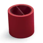 Mesita de jardín en polietileno con contenedor Made in Italy - Stracco Viadurini