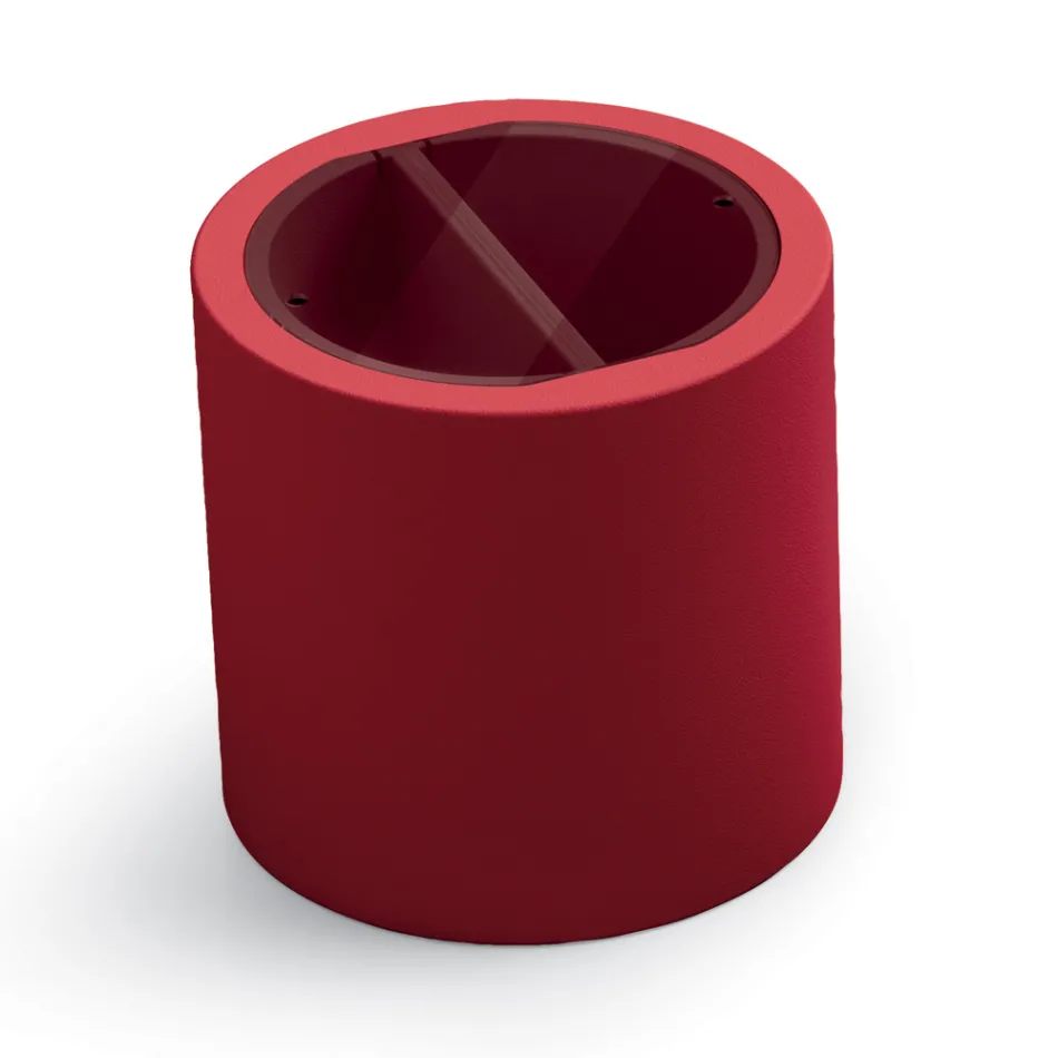 Mesita de jardín en polietileno con contenedor Made in Italy - Stracco Viadurini