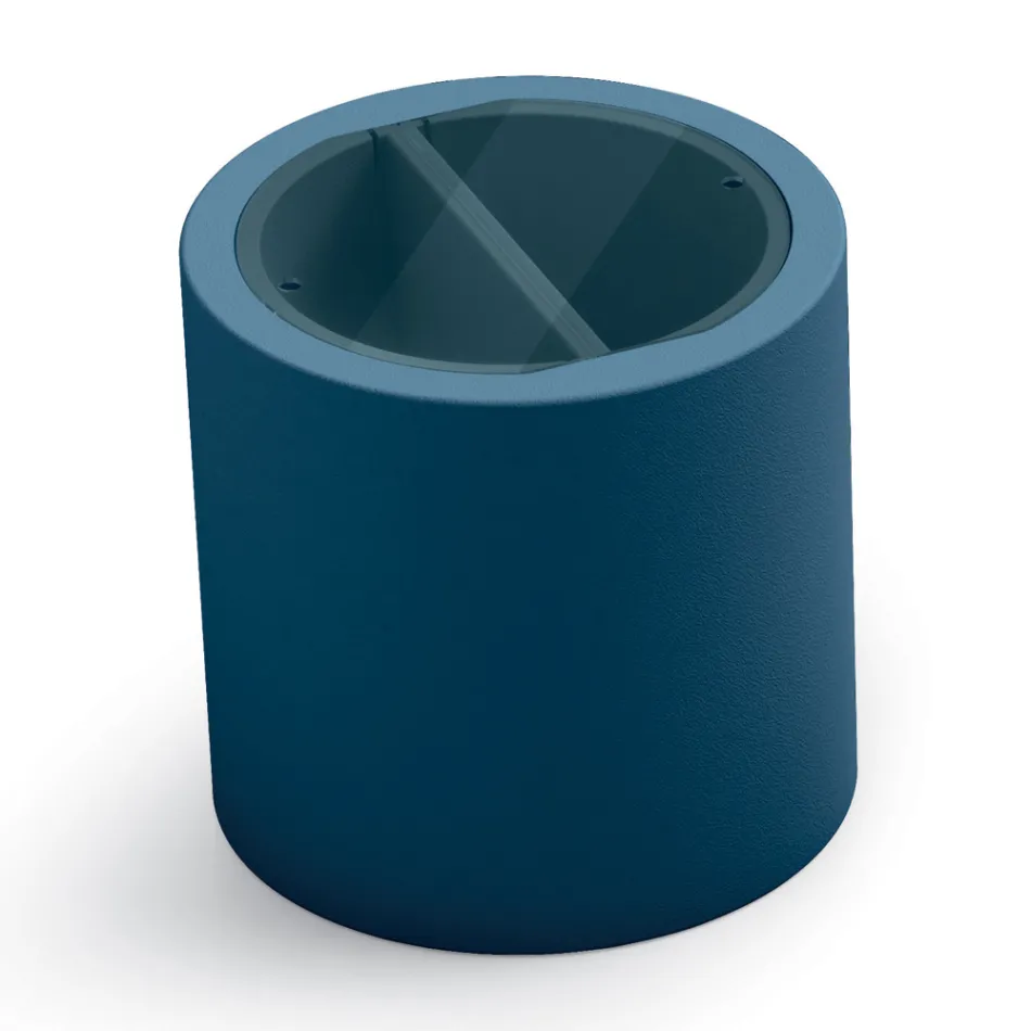 Mesita de jardín en polietileno con contenedor Made in Italy - Stracco Viadurini