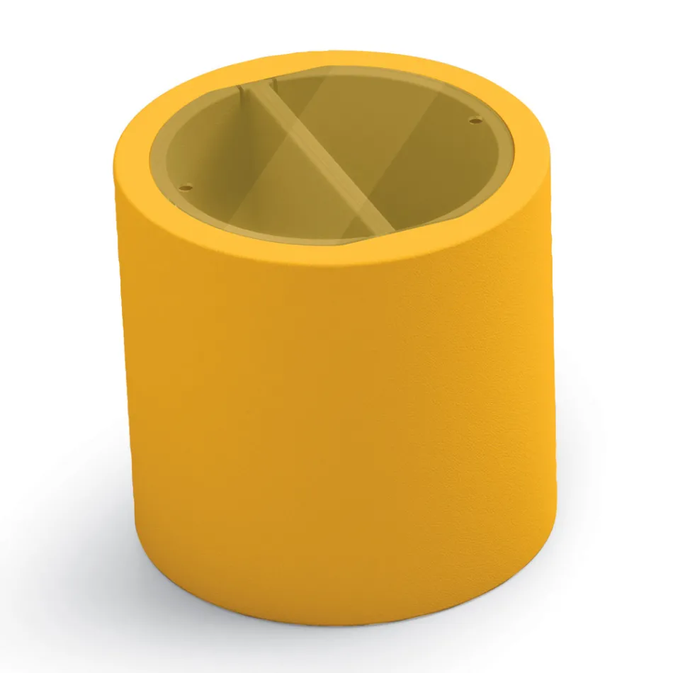 Mesita de jardín en polietileno con contenedor Made in Italy - Stracco Viadurini