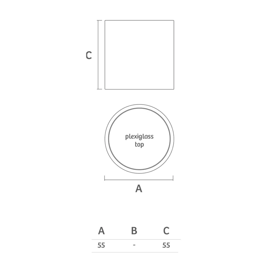 Mesa de centro Bright Garden en polietileno blanco Made in Italy - Derti Viadurini