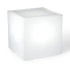 Derti - Mesa de jardín iluminada en polietileno perlado, fabricada en Italia. Viadurini