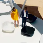 Mesa de jardín Ufo moderna 100x100 cm de Vondom, en polietileno Viadurini