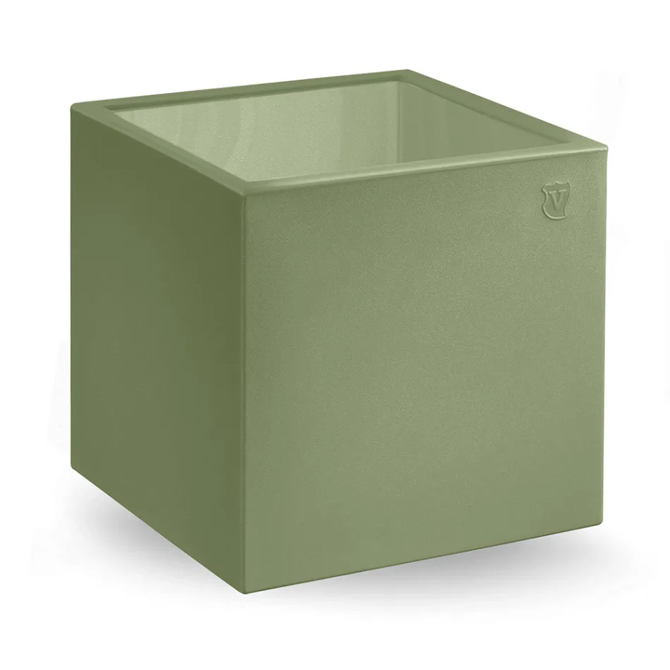 Mesa de centro de jardín cuadrada en polietileno de colores Made in Italy - Noemi Viadurini