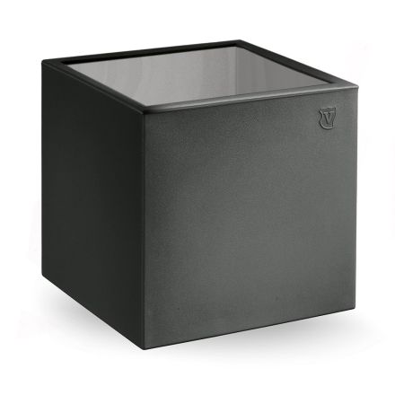 Mesa de centro de jardín cuadrada en polietileno coloreado Made in Italy - Noemi Viadurini