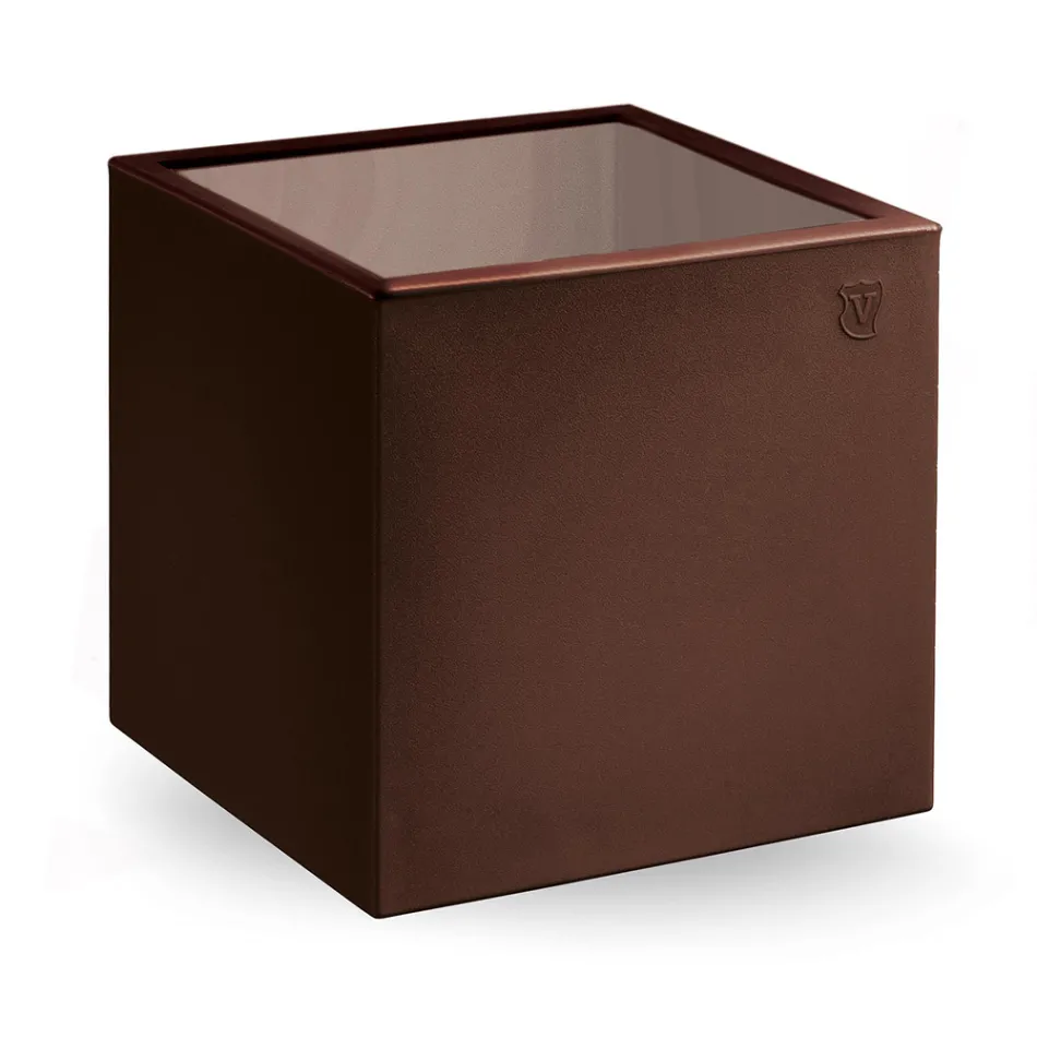 Mesa de centro de jardín cuadrada en polietileno coloreado Made in Italy - Noemi Viadurini