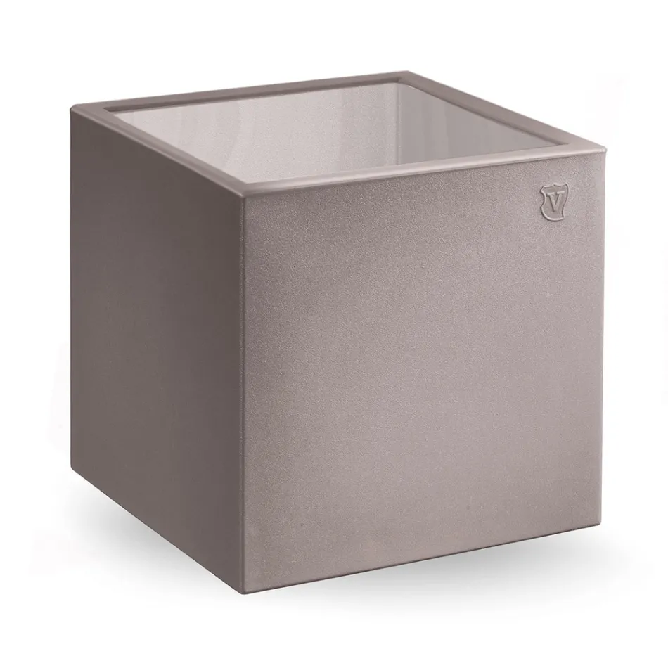 Mesa de centro de jardín cuadrada en polietileno coloreado Made in Italy - Noemi Viadurini