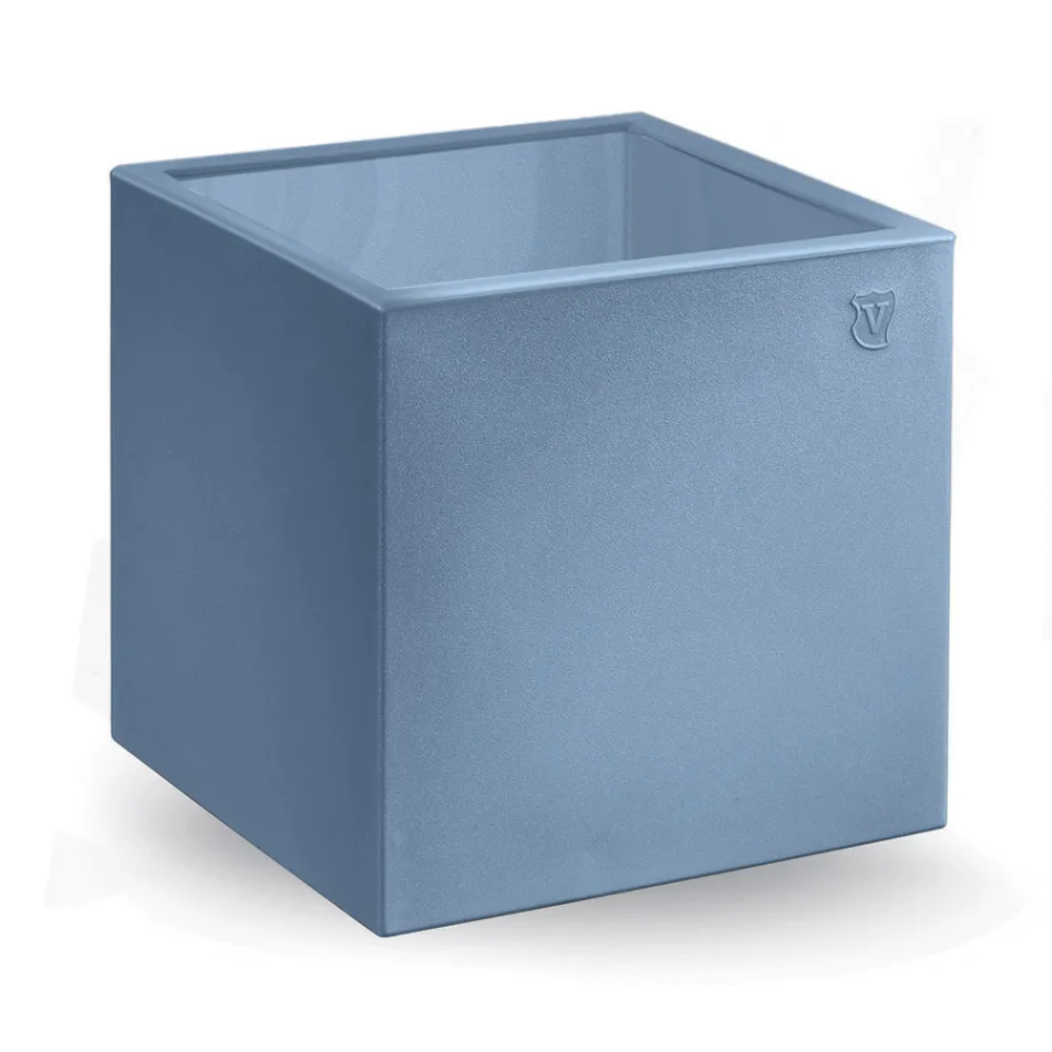 Mesa de centro de jardín cuadrada en polietileno coloreado Made in Italy - Noemi Viadurini