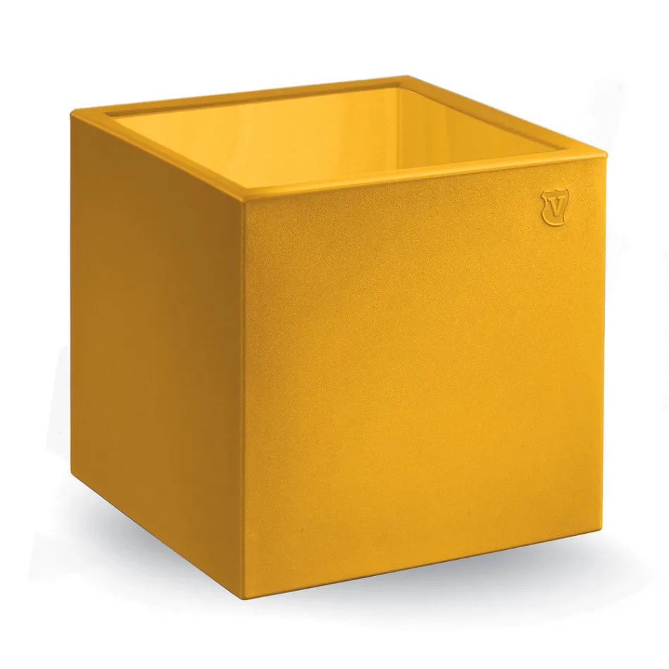 Mesa de centro de jardín cuadrada en polietileno coloreado Made in Italy - Noemi Viadurini