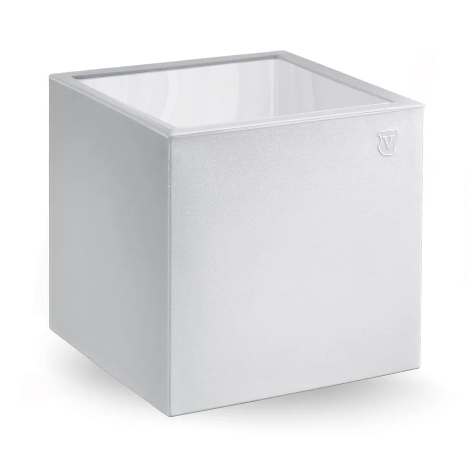 Mesa de centro de jardín cuadrada en polietileno coloreado Made in Italy - Noemi Viadurini