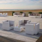 Mesa de centro cuadrada de jardín en polietileno Made in Italy - Macao Viadurini