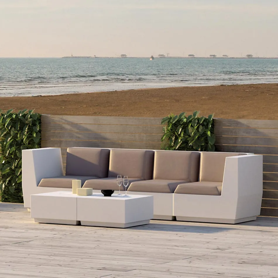 Mesa de centro cuadrada de jardín en polietileno Made in Italy - Macao Viadurini