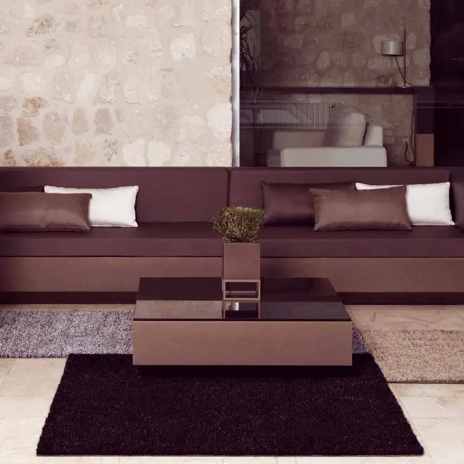 Mesita de jardín cuadrada moderna Vela by Vondom, en polietileno Viadurini