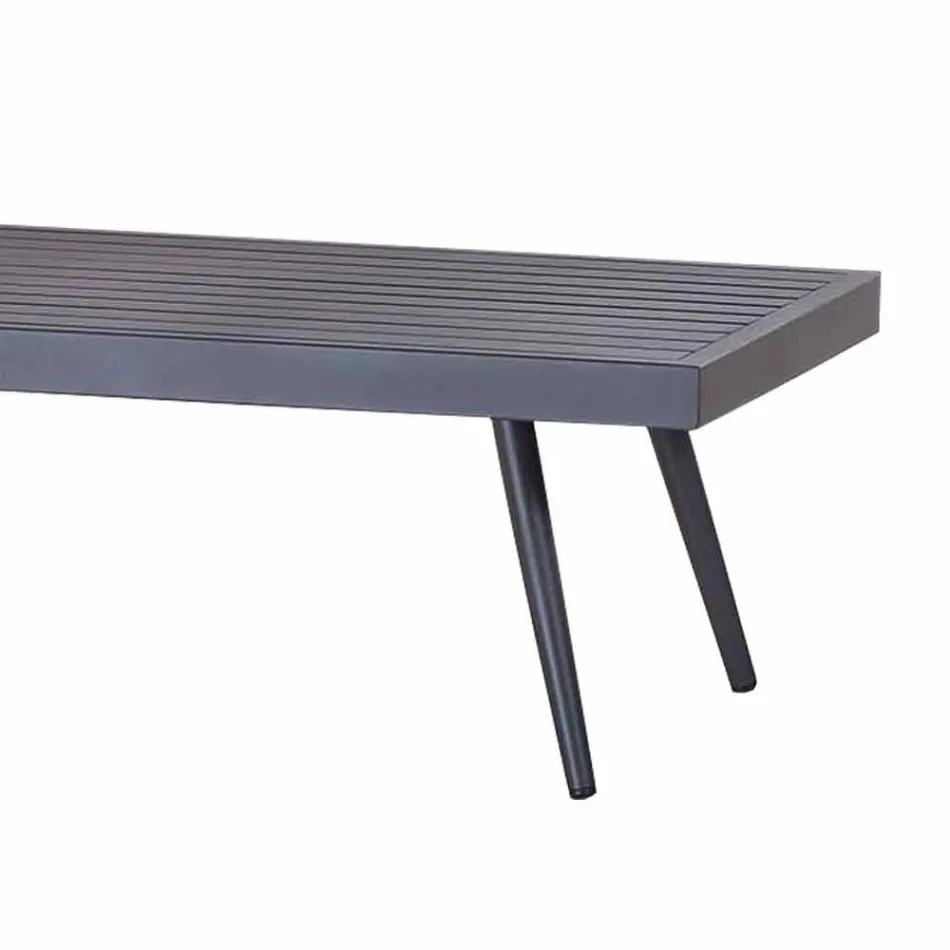 Mesa de centro de jardín rectangular en aluminio pintado antracita - Rasti Viadurini