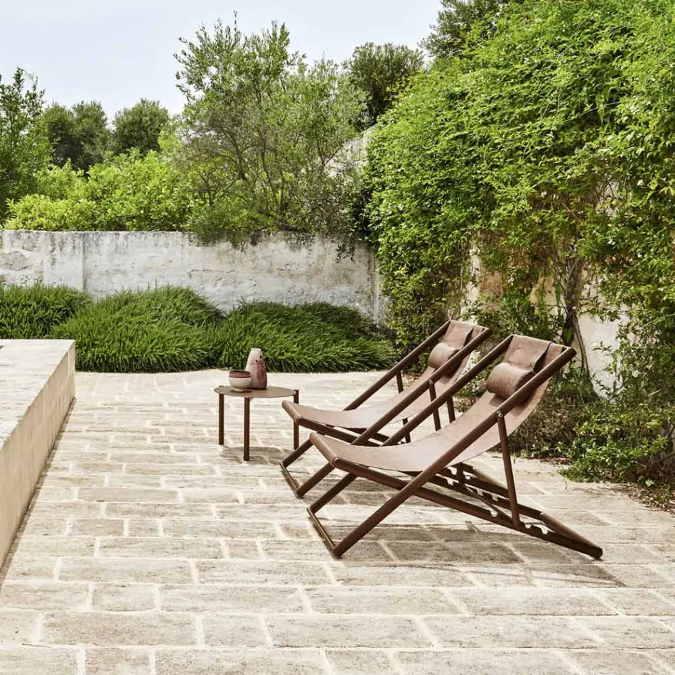 Mesa de centro de jardín redonda de aluminio pintado - Bahia by Varaschin Viadurini