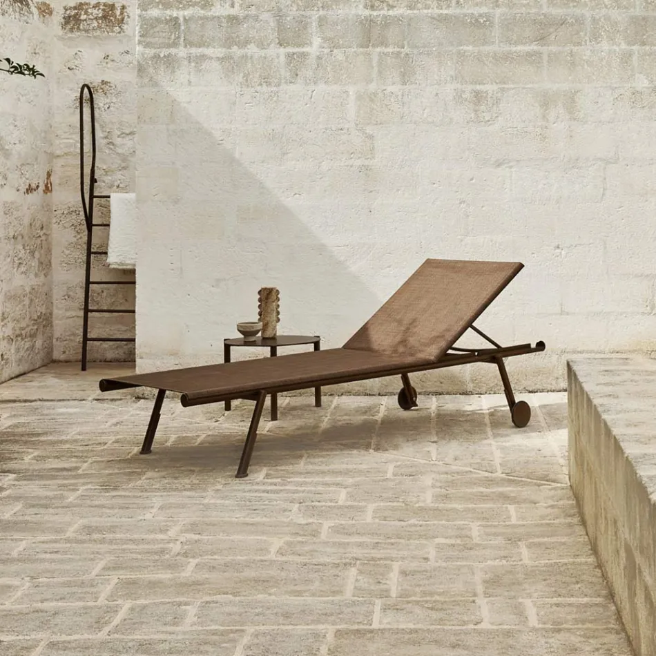 Mesa de centro de jardín redonda de aluminio pintado - Bahia by Varaschin Viadurini