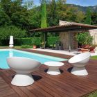 Mesa de centro de jardín redonda en polietileno de colores Made in Italy - Desmond Viadurini