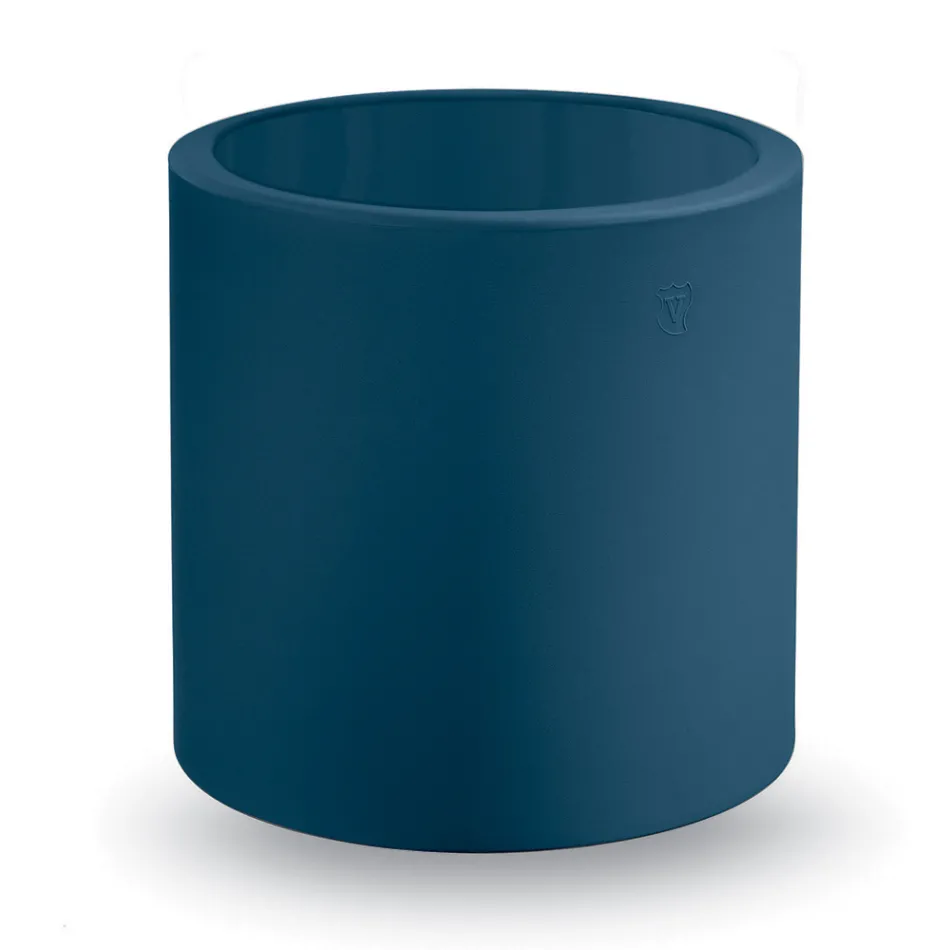 Mesa de centro redonda de jardín en polietileno coloreado Made in Italy - Noemi Viadurini