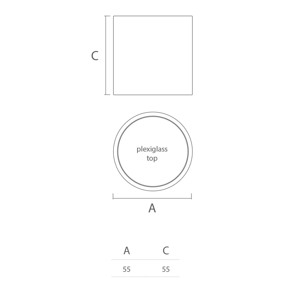Mesa de centro redonda de jardín en polietileno coloreado Made in Italy - Noemi Viadurini