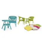 Mesa de centro redonda de jardín de ratán de diseño, diámetro 52 cm - Favolizia Viadurini