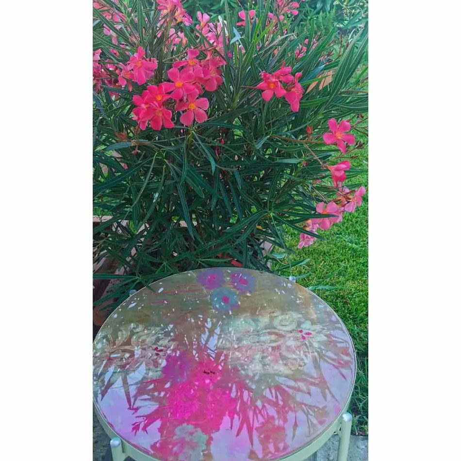 Mesa de centro para interior o exterior con estructura metálica Made in Italy - Carim Viadurini