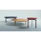 Mesa de centro de 3 patas en acero y tapa de madera coloreada - Pretty Viadurini