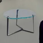 Mesa de centro artesanal en vidrio y acero Made in Italy - Alicante Viadurini