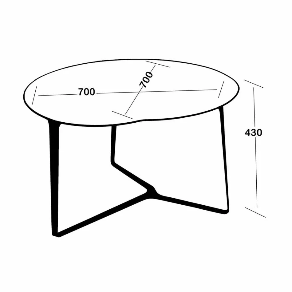 Mesa de centro artesanal en vidrio y acero Made in Italy - Alicante Viadurini