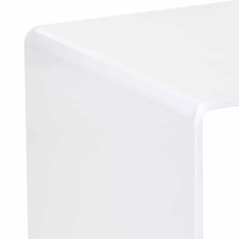 Terry Small moderna mesa de centro blanca 40x40cm, hecha en Italia Viadurini