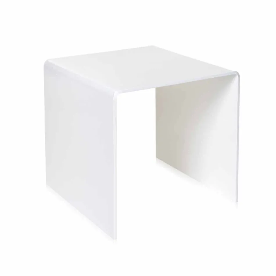 Terry Small moderna mesa de centro blanca 40x40cm, hecha en Italia Viadurini